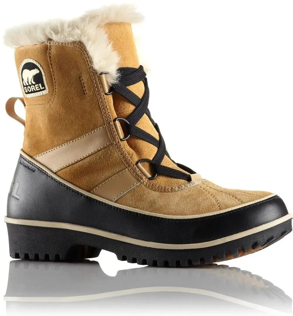 Sorel Tivoli II Suede Tan Black Fur Lined Winter Waterproof Boots Women’s 11